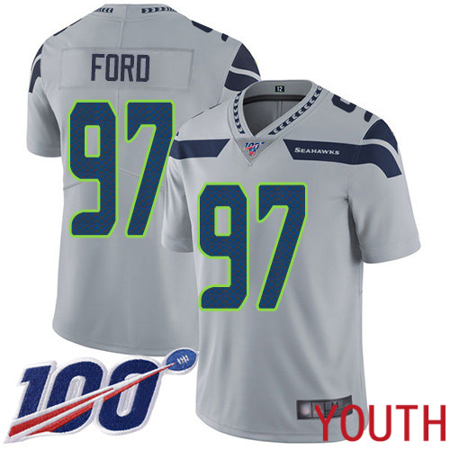 Seattle Seahawks Limited Grey Youth Poona Ford Alternate Jersey NFL Football #97 100th Season Vapor Untouchable